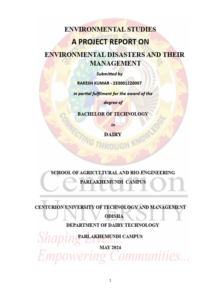 Environmental Disasters Management Report | PDF | Natural Disasters ...