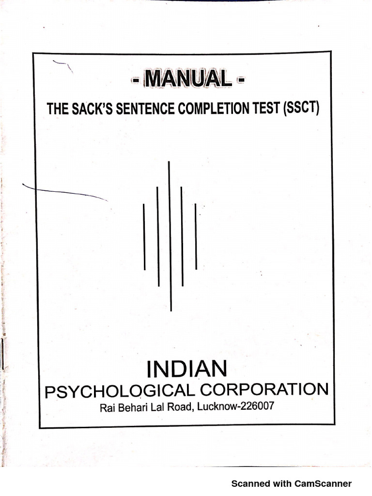 SSCT Manual Overview | PDF