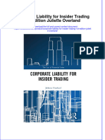 [Download pdf] Corporate Liability For Insider Trading 1St Edition Juliette Overland online ebook all chapter pdf 