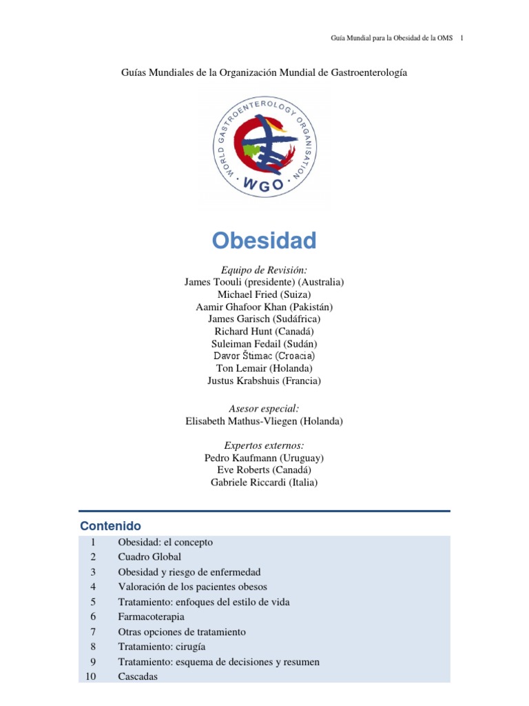 Guía OMS sobre Prevención y Tratamiento de Obesidad | PDF | Síndrome ...