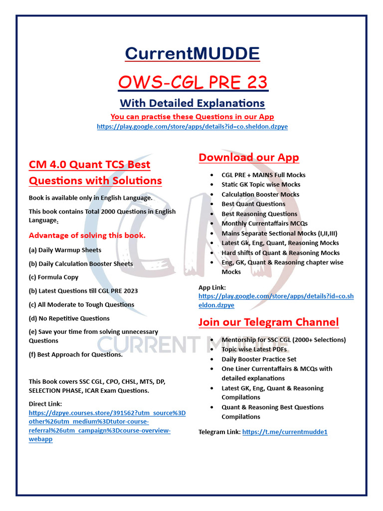 Ows CGL Pre 23 Currentmudde | PDF | God | Existence Of God