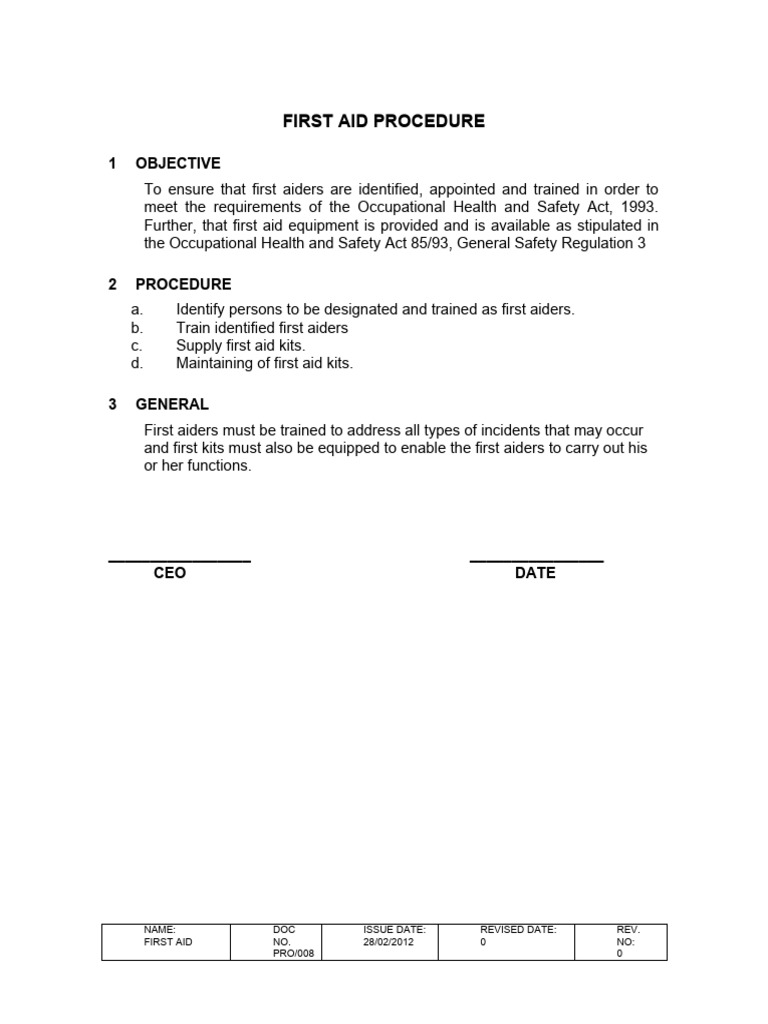 Workplace First Aid Compliance | PDF | Business