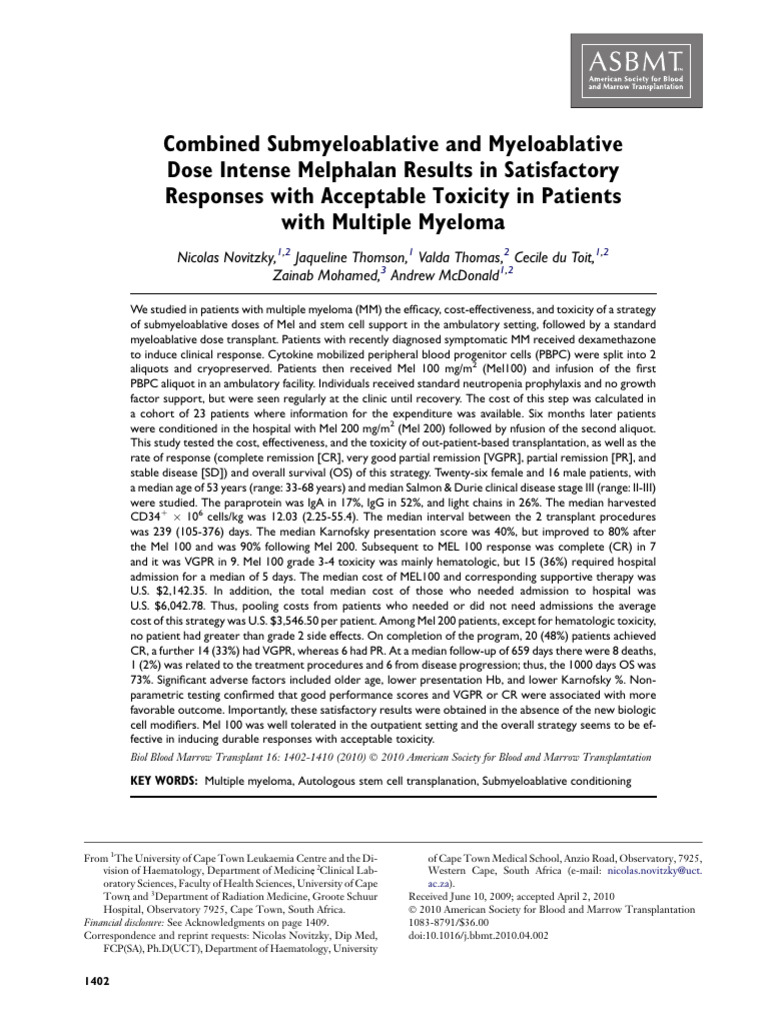 Pi Is 1083879110001576 | PDF | Hematopoietic Stem Cell Transplantation ...