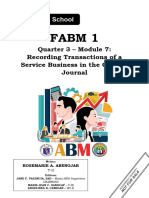 ABM Fundamentals of ABM 1 Module 7 Accounting Cycle of A Service Business 1