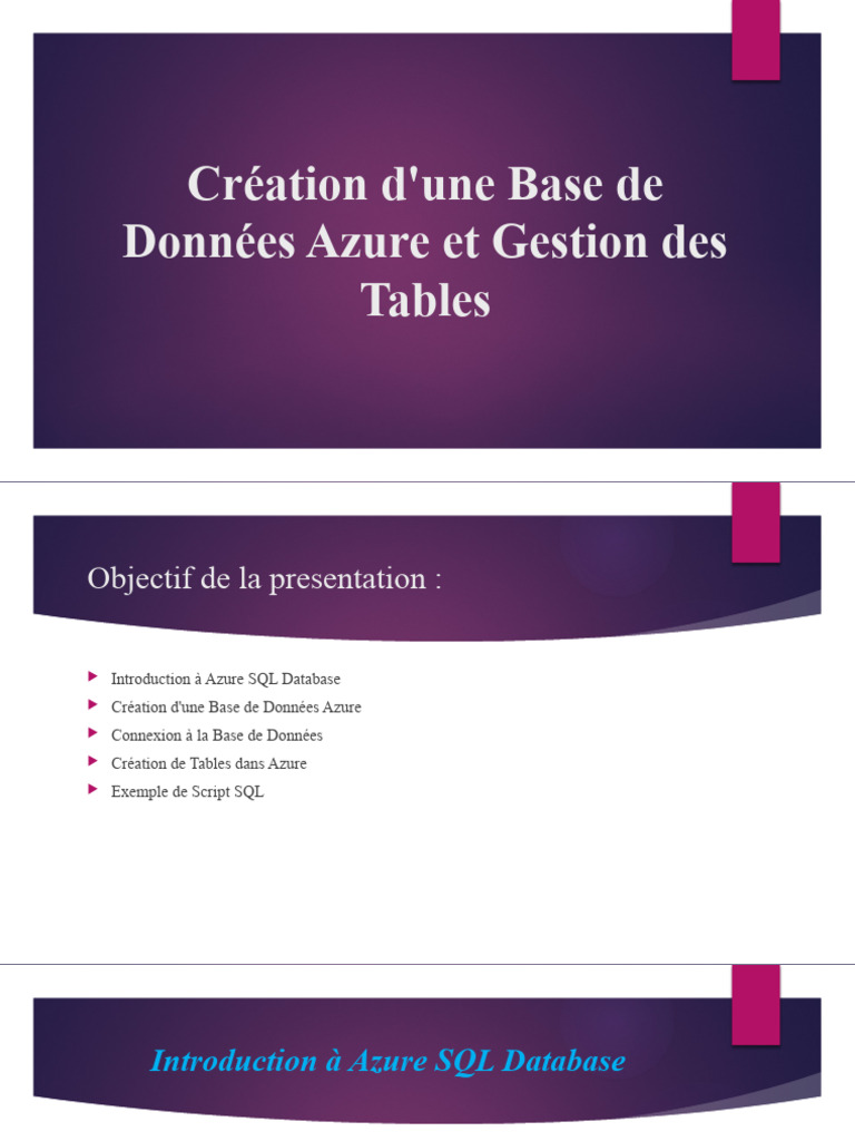 Création et Gestion de Base Azure SQL | PDF | Microsoft SQL Server ...