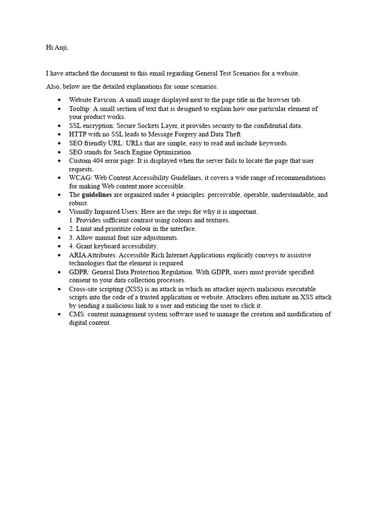 Test Scenarios | PDF