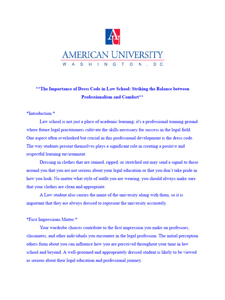 Women Dress Code Law School PDF Clothing Fashion