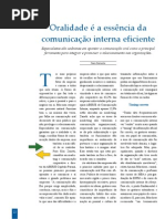 Oralidade é a Essência Da Comunicação Eficiente