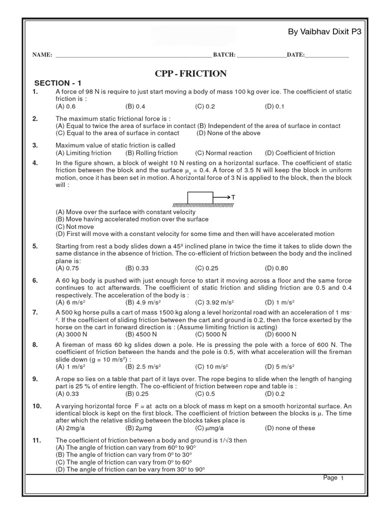 Friction Analysis for Plank and Roller | PDF | Friction | Force