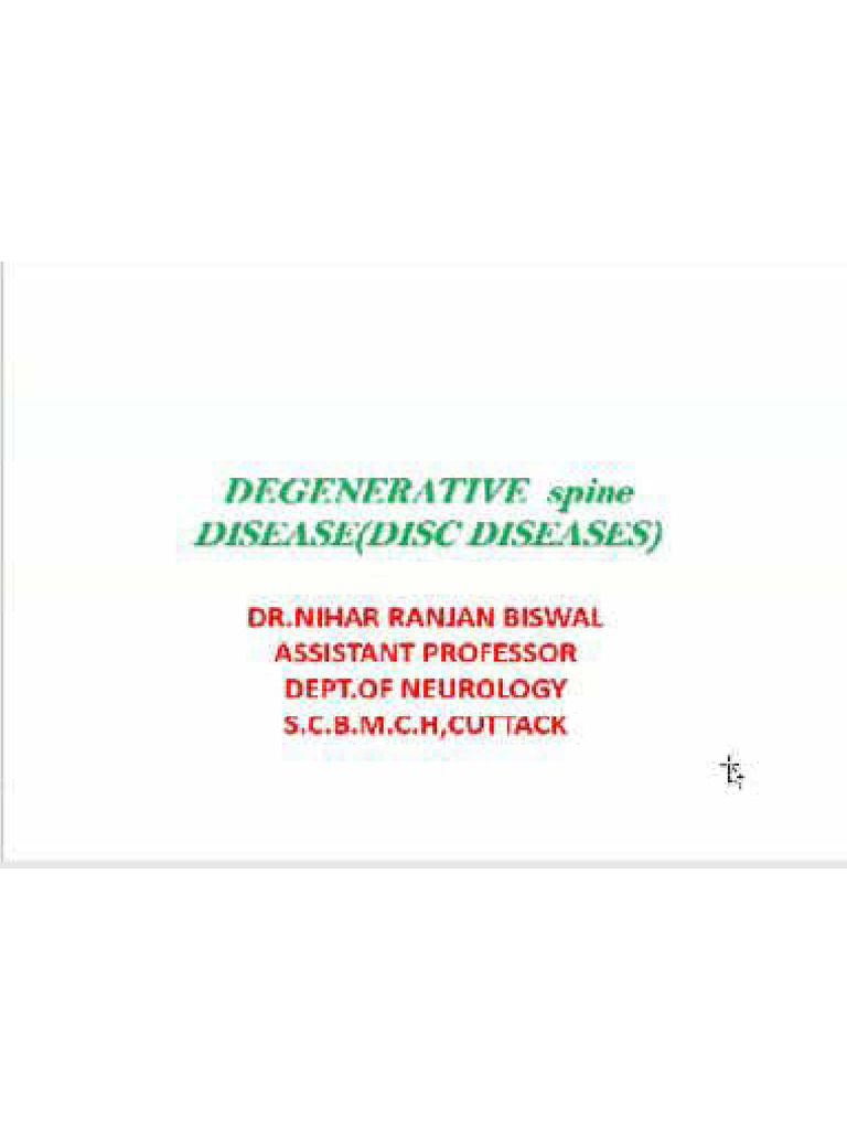 Degenerative Spine Disc Disease | PDF