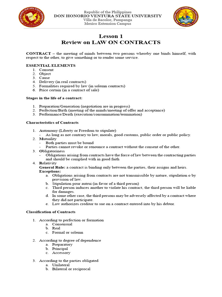 Contracts | PDF | Offer And Acceptance | Annulment
