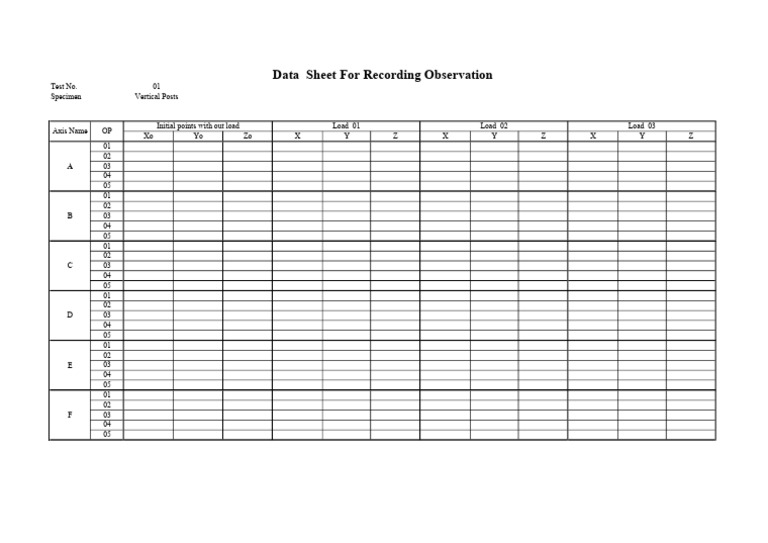 Data Recording Sheet | PDF