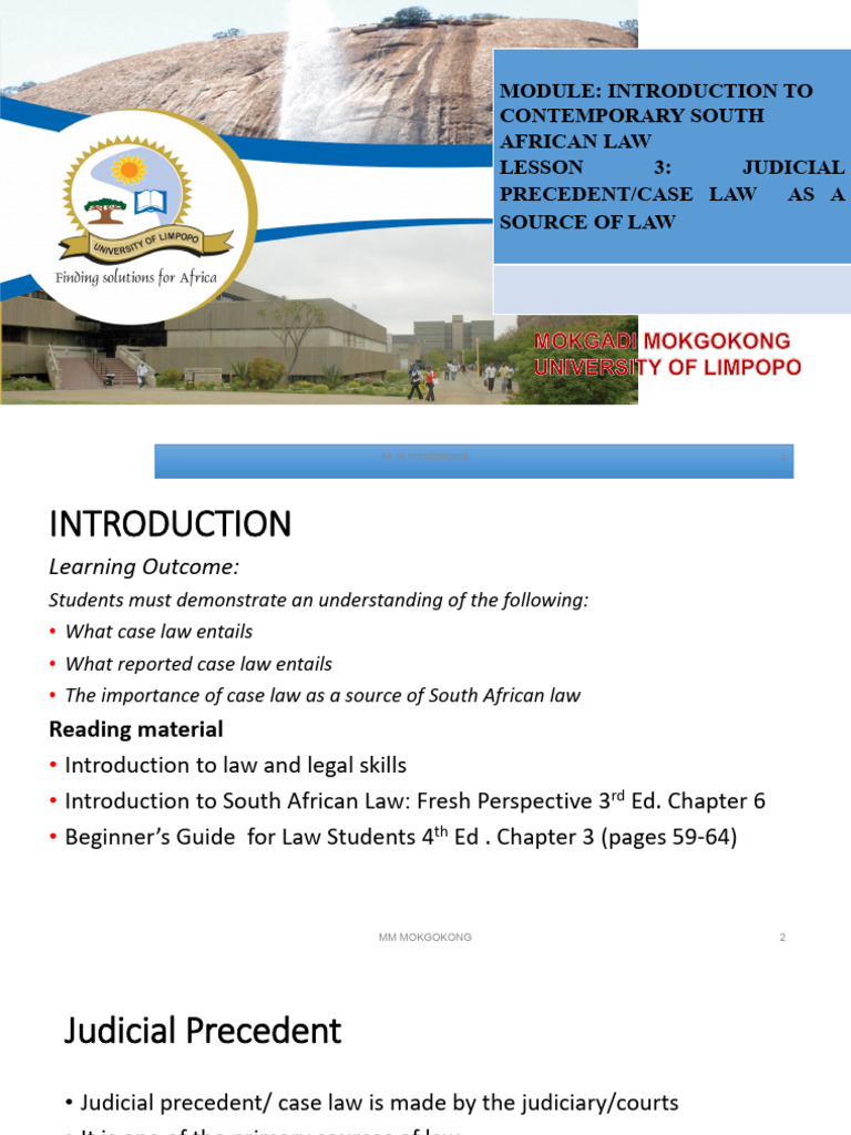Understanding Judicial Precedent in SA Law | PDF | Precedent | Case Law