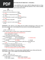 Revision For End-Of-term Test English 11