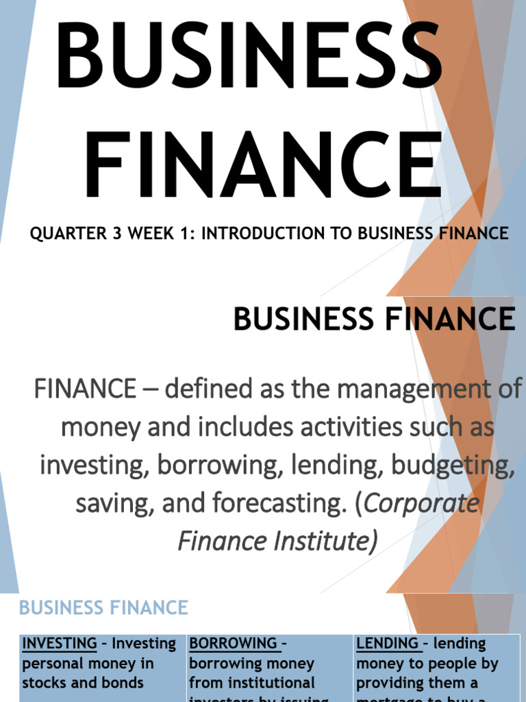Introduction to Business Finance Concepts | PDF | Investing | Dividend