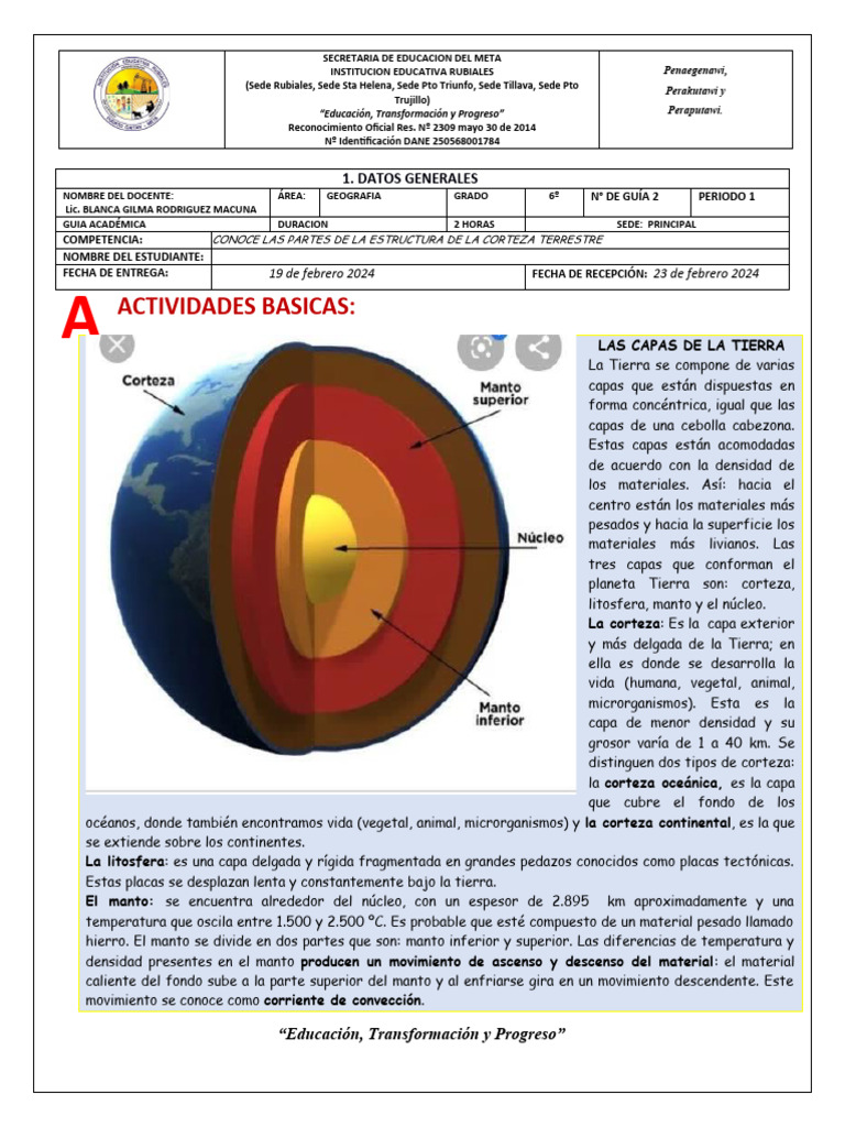 Capas de la Tierra y Placas Tectónicas | PDF | Tierra | Geofísica