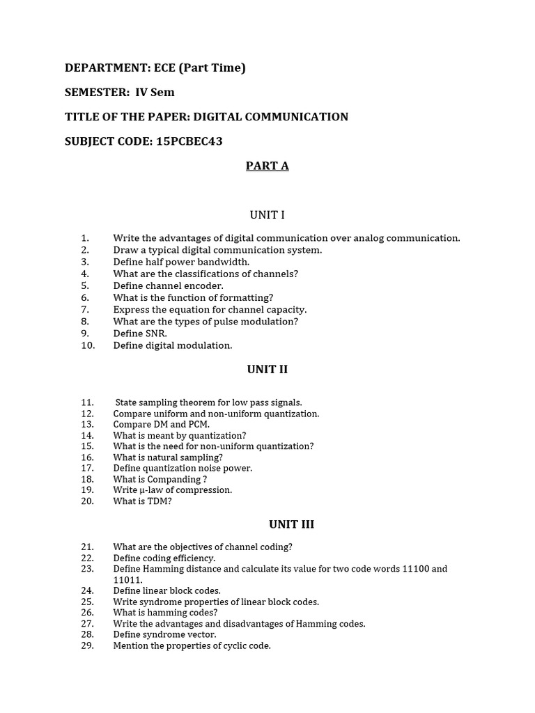 Digital Communication Concepts and Techniques | PDF | Computer Science ...