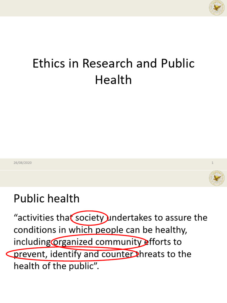 Ethics in Public Health Research | PDF | Institutional Review Board ...