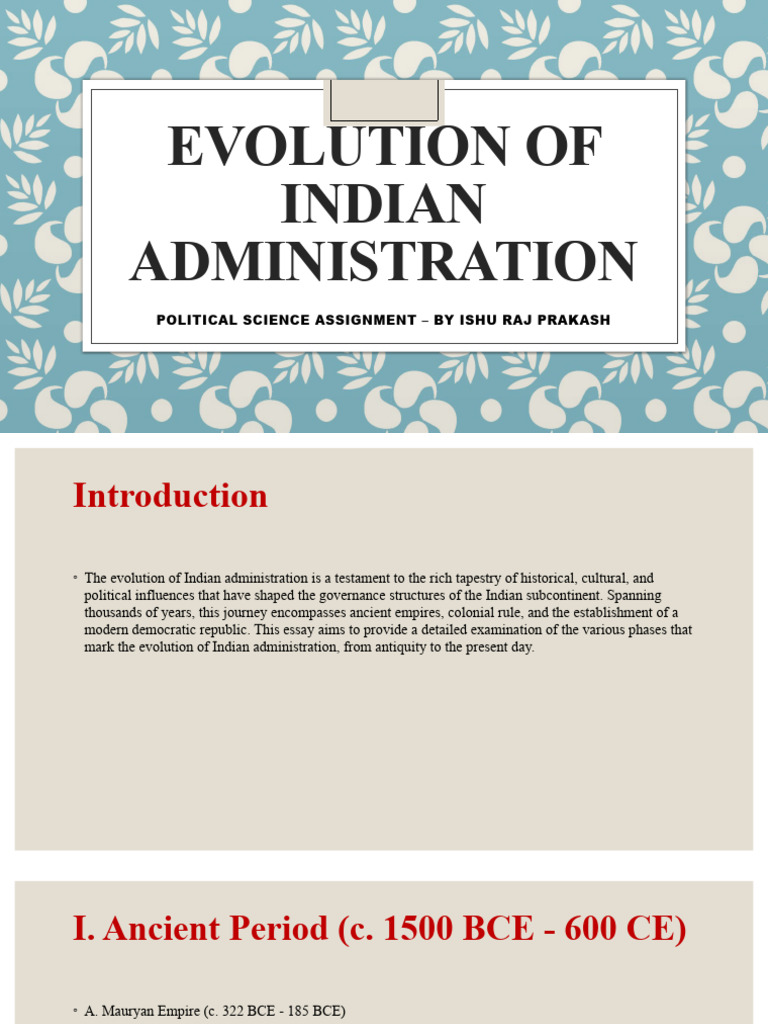 Evolution of Indian Administration | PDF | Governance | Political Science