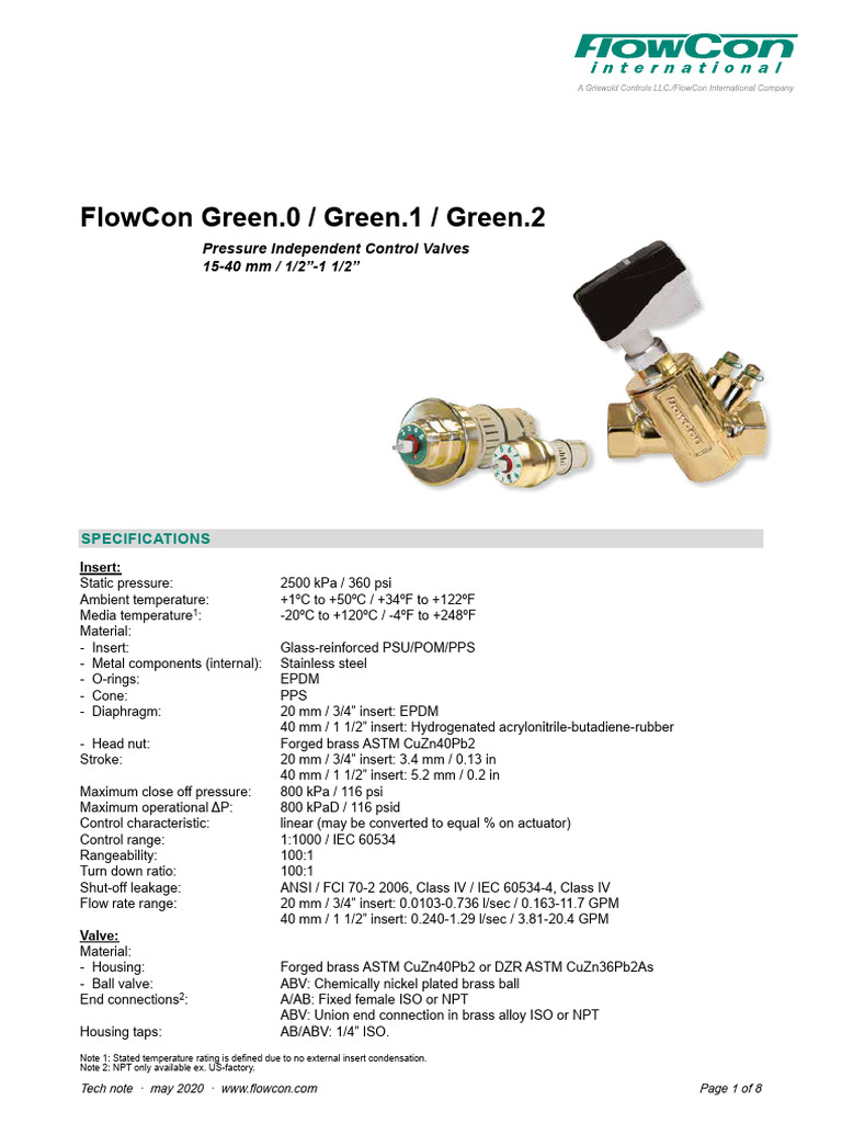 Pressure Independent Control Valves Guide | PDF | Valve | Alternating ...