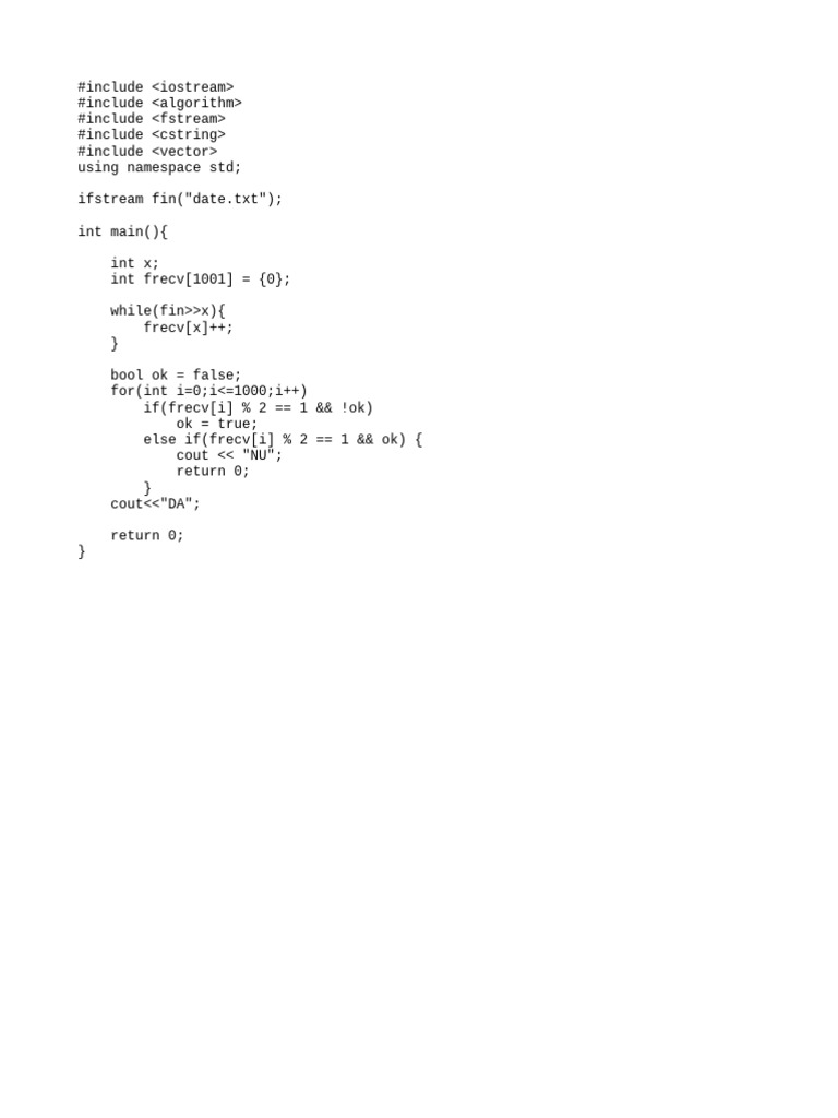 C++ Odd Frequency Checker Code | PDF