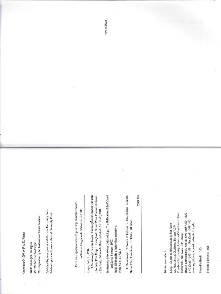 Fritz Ringer Aspectos Do Campo Intelectual de Max Weber in Metodologia ...