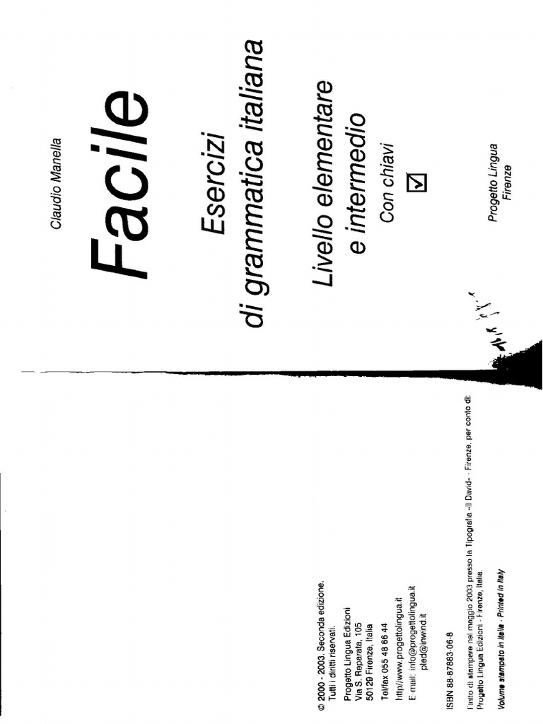 Facile Esercizi Di Gramatica Italiana Pdf