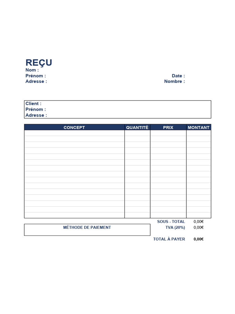 Modele Recu de Paiement Word 1 | PDF