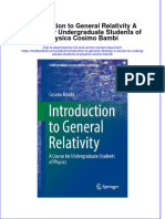 [Download pdf] Introduction To General Relativity A Course For Undergraduate Students Of Physics Cosimo Bambi online ebook all chapter pdf 