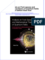 (Download PDF) Analysis On Fock Spaces and Mathematical Theory of Quantum Fields 1St Edition Asao Arai Online Ebook All Chapter PDF