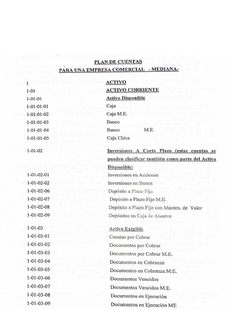 Plan de Cuentas (Simplificado) | PDF