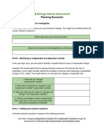 IA Planning Document - BIOLOGY IB