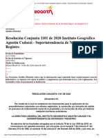 Resolución Conjunta 1101 de 2020 Instituto Geográfico Agustín Codazzi