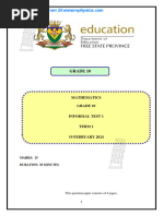 Grade 10 Term 1 Mathematics Test | PDF
