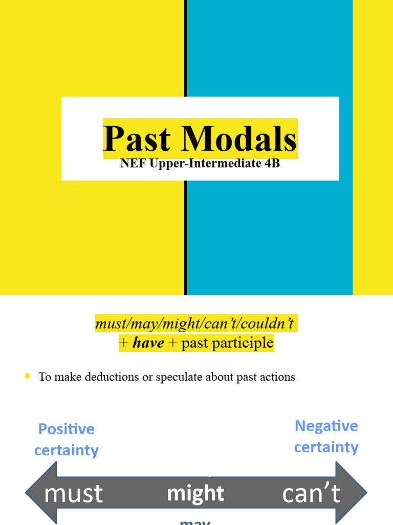 Past Modals for Speculation and Deduction | PDF | Verb | Languages