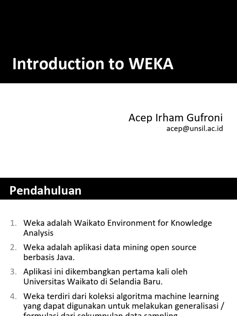 Panduan Lengkap WEKA untuk Data Mining | PDF | Metode & Bahan Ajar ...