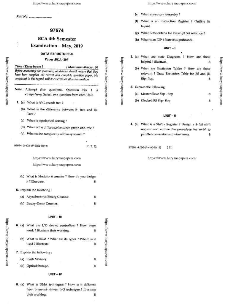 Bca 4 Sem Data Structure 2 97674 May 2019 | PDF