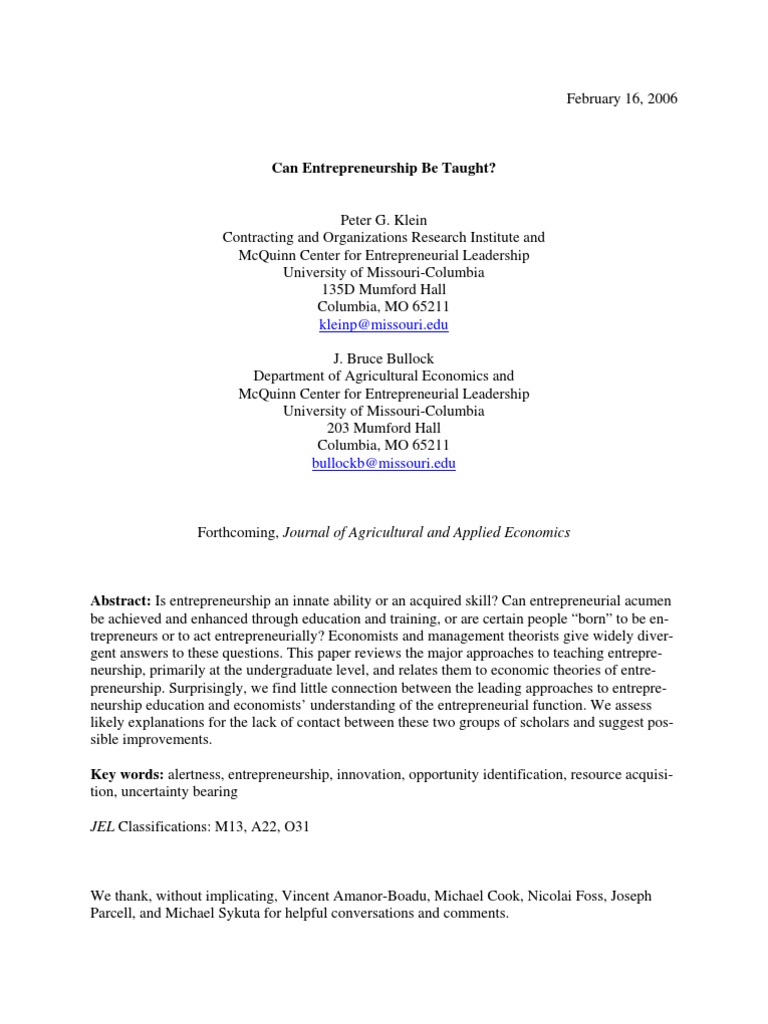 1 Entrepreneurship Factors Of Production