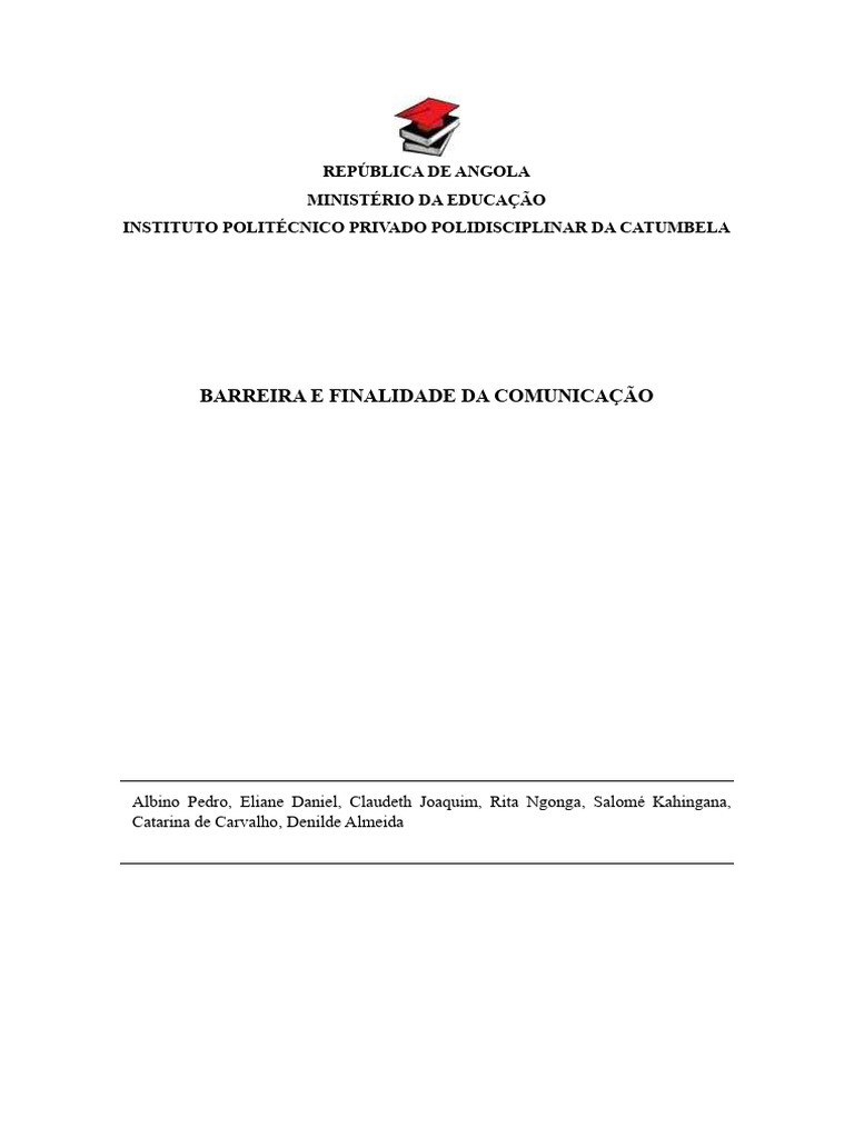 Barreiras e Finalidade da Comunicação | PDF | Comunicação ...