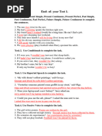 Answer key-End of year test 9form