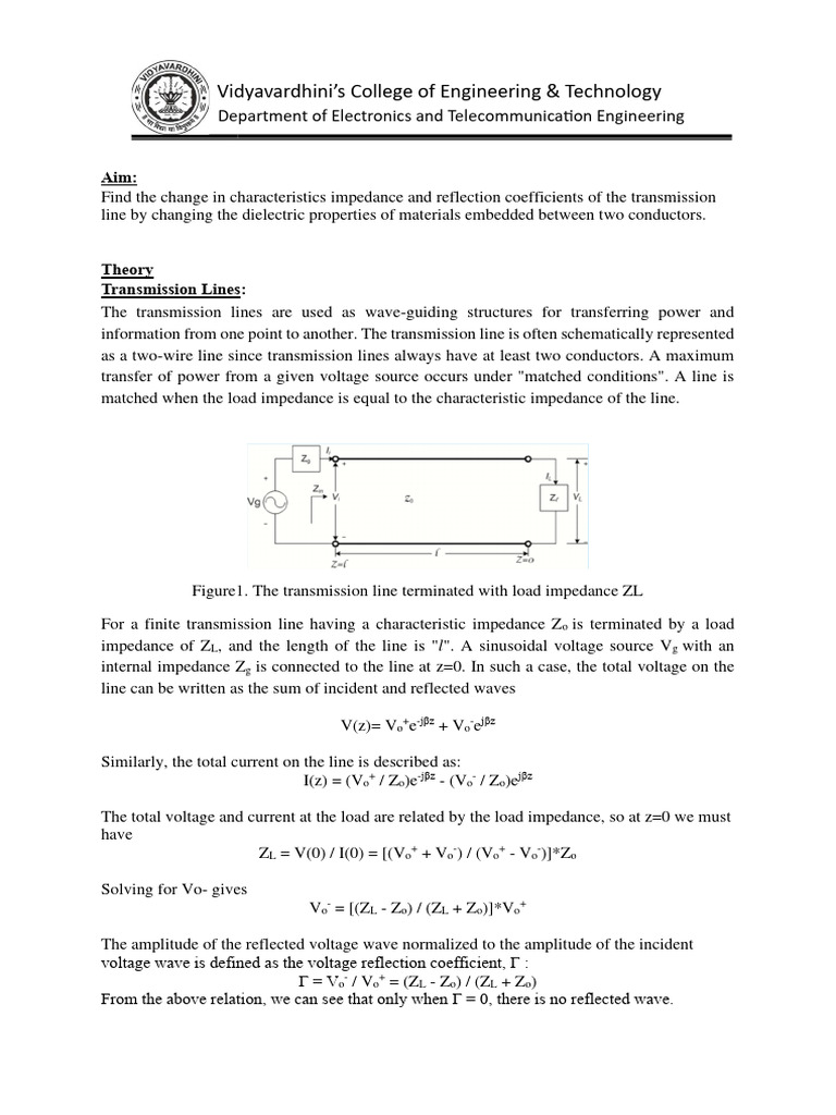 Transmission Line Impedance Study | PDF | Transmission Line ...