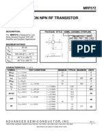 Silicon NPN RF Transistor: Description: MRF572 Package Style 100mil Ceramic Stripline