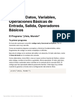 Tipos de Datos, Variables, Operaciones Básicas de