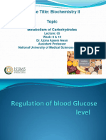 Regulation of blood Glucose level Lecture 9  10