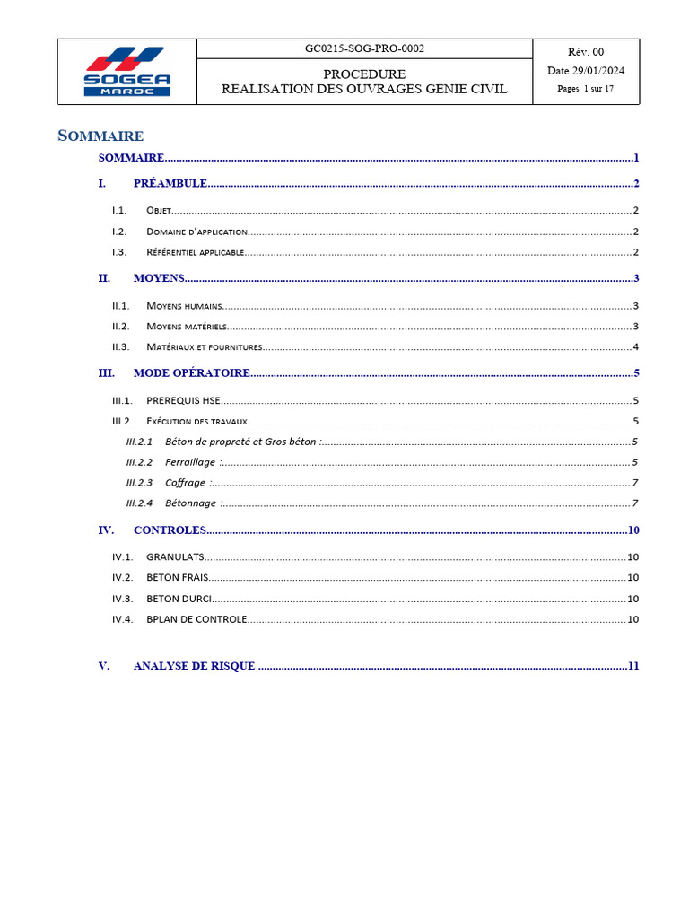 Procédure de Réalisation Génie Civil | PDF | Béton | Génie géotechnique