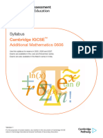 Additional Mathematics 2025 2027 Syllabus