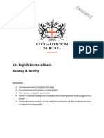 10 Plus English Specimen Paper