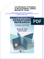 (Download PDF) Operations Research A Practical Approach Second Edition Edition Michael W Carter Online Ebook All Chapter PDF