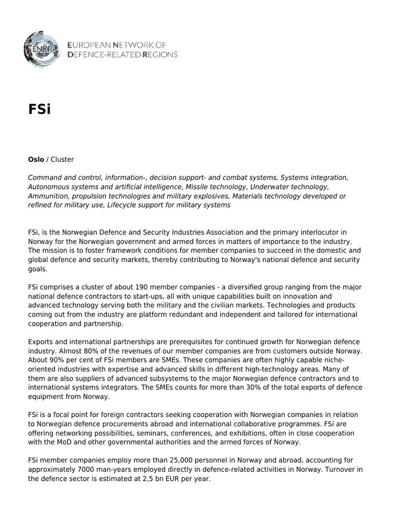 Norwegian Defence and Security Industries Association PDF