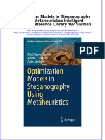 Optimization Models in Steganography Using Metaheuristics Intelligent Systems Reference Library 187 Sarmah